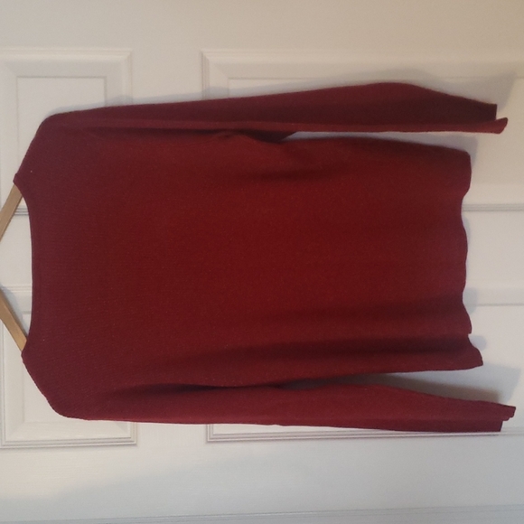 Ruby Red Metallic Ribbed Cardigan - Picture 5 of 5